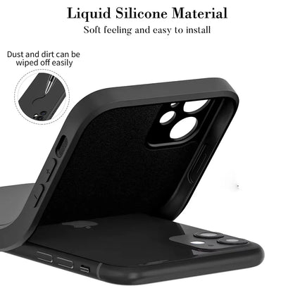 Coque noir ultra-fine pour iPhone 12, en silicone souple.