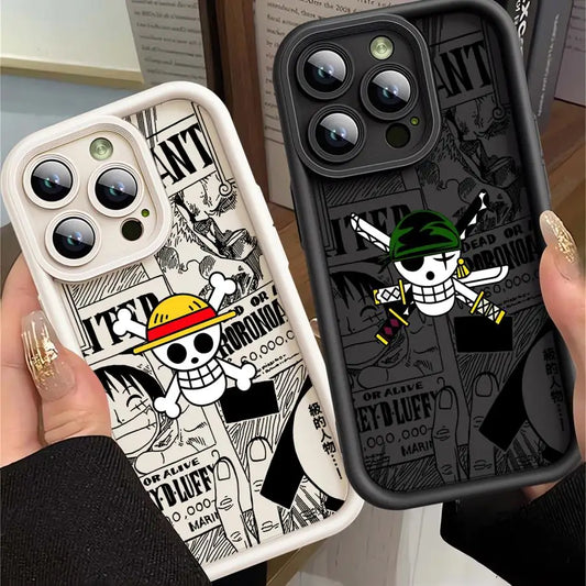 Coque souple One Piece pour iPhone 16, 15 Pro Max, 14 Pro Max, 13, 12, 11 Pro.