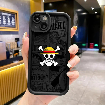 Coque souple One Piece pour iPhone 16, 15 Pro Max, 14 Pro Max, 13, 12, 11 Pro.